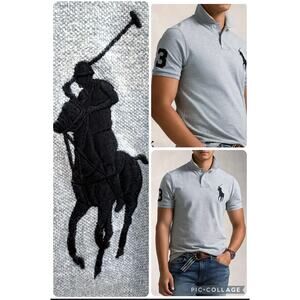 Polo Ralph Lauren Men's Gray Big Pony Short Sleeve Polo Shirt Size XL Preppy